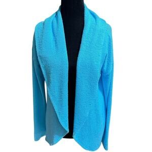 Lilly Pulitzer Open Front Cardigan Drape Knitted Sweater Blue Size Medium